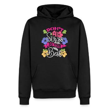 Don't Stress Do Your Best Floral Stress Awareness - Men’s Premium Organic Hoodie - black - Front - Nico (187cm)