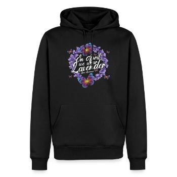 Im April Tragen Wir Lavendel Stress Awareness - Männer Premium Bio Hoodie - Schwarz - Vorne - Nico (187cm)