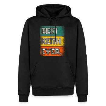 Keith Nom Cadeau Citation Drôle - Sweat à capuche Premium bio Homme - noir - Devant - Nico (187cm)