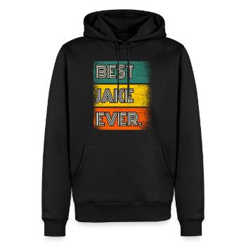 Jake Nom Cadeau Citation Drôle - Sweat à capuche Premium bio Homme - noir - Devant - Nico (187cm)