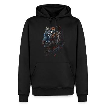 Tiger Tiere Geschenk Mann Kunst Bunt Tiermotiv - Männer Premium Bio Hoodie - Schwarz - Vorne - Nico (187cm)