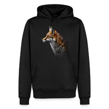 Fuchs Kunst Kunstwerk Geschenk Tierliebhaber Motiv - Männer Premium Bio Hoodie - Schwarz - Vorne - Nico (187cm)