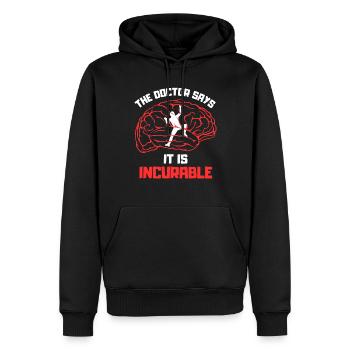 patient grimpeur - Sweat à capuche Premium bio Homme - noir - Devant - Nico (187cm)
