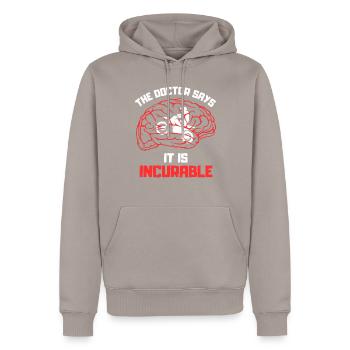 Sick of motorcycles - Men’s Premium Organic Hoodie - taupe - Front - Nico (187cm)
