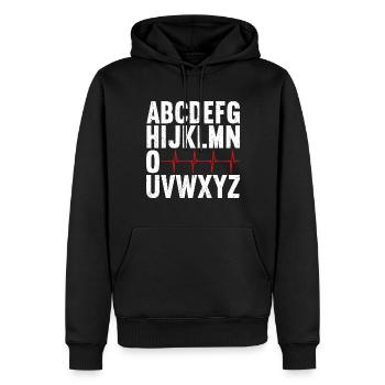 Kardiologie EKG Herzkrankenschwester Kardiologe - Männer Premium Bio Hoodie - Schwarz - Vorne - Nico (187cm)