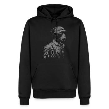 Idée cadeau de singe Zoo de singes - Sweat à capuche Premium bio Homme - noir - Devant - Nico (187cm)