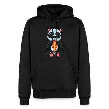 Panda Pizza Liebhaber Wildtiere Tier - Männer Premium Bio Hoodie - Schwarz - Vorne - Nico (187cm)