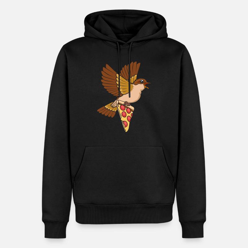 Pizza Eater Observation des oiseaux - Sweat à capuche Premium bio Homme - noir