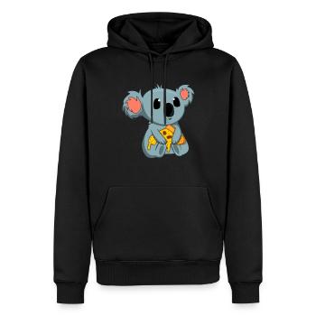Pizza Eater Koala Lovers Animal Koala Bear - Men’s Premium Organic Hoodie - black - Front - Nico (187cm)