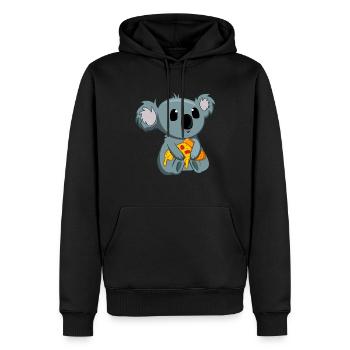 Amateur de pizza Koala Whisperer - Sweat à capuche Premium bio Homme - noir - Devant - Nico (187cm)