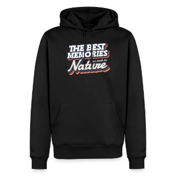 La nature fait les meilleurs souvenirs de - Sweat à capuche Premium bio Homme - noir - Devant - Nico (187cm)