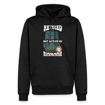 Retraité, mais actif dans Backpacking Wanderer - Sweat à capuche Premium bio Homme - noir - Devant - Nico (187cm)