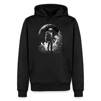 Dessin d’astronaute Motif de cadeau spatial - Sweat à capuche Premium bio Homme - noir - Devant - Nico (187cm)