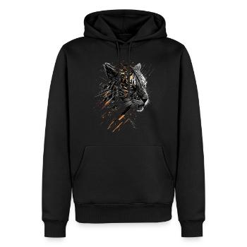 Tiger Tiere Geschenk Mann Kunst Bunt Tiermotiv - Männer Premium Bio Hoodie - Schwarz - Vorne - Nico (187cm)
