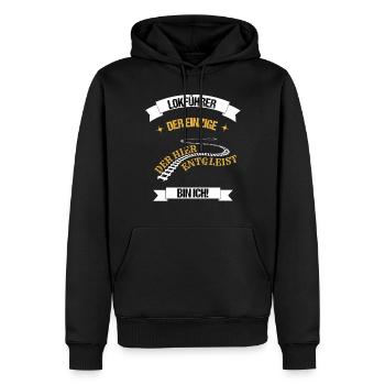 Eisenbahner Lokführer lustiger Spruch - Männer Premium Bio Hoodie - Schwarz - Vorne - Nico (187cm)
