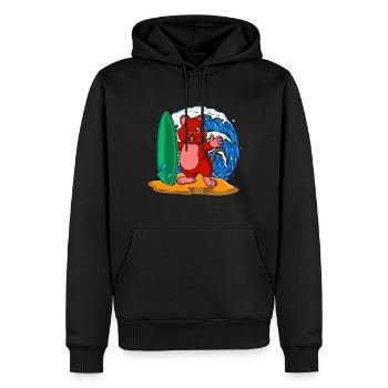 Quokka amoureux Quokka Whisperer Animal Surfer - Sweat à capuche Premium bio Homme - noir - Devant - Nico (187cm)
