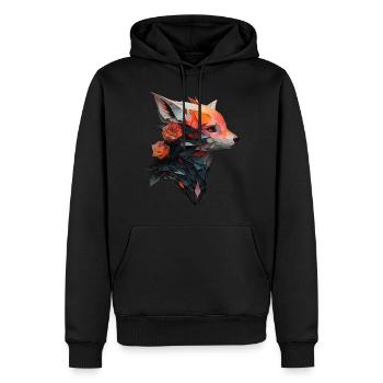Fuchs Tierliebhaber Tierisch Tier Geschenkidee - Männer Premium Bio Hoodie - Schwarz - Vorne - Nico (187cm)