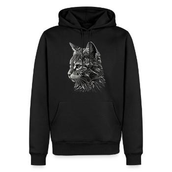Chat Cadeau Femme Chat Motif Chats Animaux - Sweat à capuche Premium bio Homme - noir - Devant - Nico (187cm)