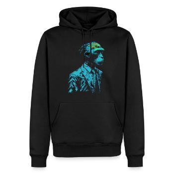 Idée cadeau de singe Zoo de singes - Sweat à capuche Premium bio Homme - noir - Devant - Nico (187cm)