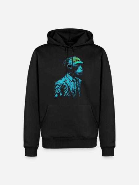 Affe Geschenkidee Monkey Zoo - Männer Premium Bio Hoodie - Schwarz