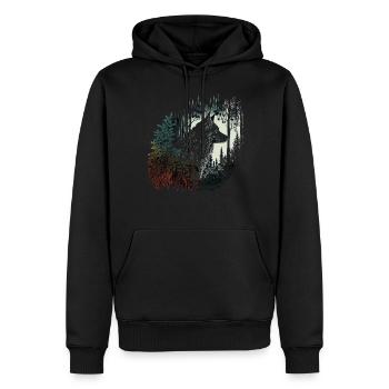 Wolf Tier Kunst Geschenk Tiermotiv - Männer Premium Bio Hoodie - Schwarz - Vorne - Nico (187cm)