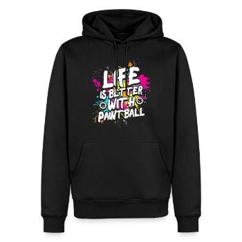 Das Leben Ist Besser Mit Paintball Team Sports - Männer Premium Bio Hoodie - Schwarz - Vorne - Nico (187cm)