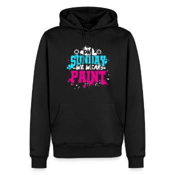 Am Sonntag Tragen Wir Farbe Weekend Team Sports - Männer Premium Bio Hoodie - Schwarz - Vorne - Nico (187cm)