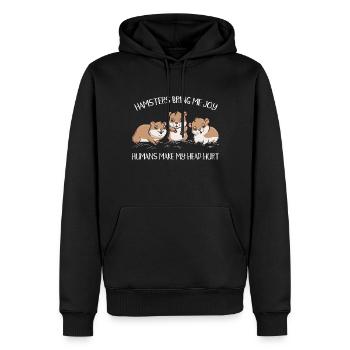 Haustier Nagetier Hamsterliebhaber - Männer Premium Bio Hoodie - Schwarz - Vorne - Nico (187cm)