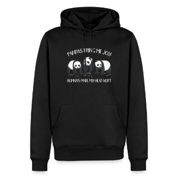 Les pandas me rendent heureux - Sweat à capuche Premium bio Homme - noir - Devant - Nico (187cm)