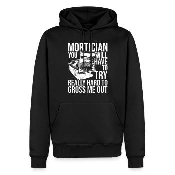 Leichenbestatter Bestattungsunternehmer Totenfriedhof - Männer Premium Bio Hoodie - Schwarz - Vorne - Nico (187cm)