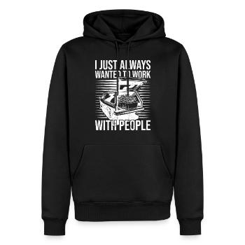 Cimetière mortuaire du directeur des funérailles des pompes funèbres - Sweat à capuche Premium bio Homme - noir - Devant - Nico (187cm)