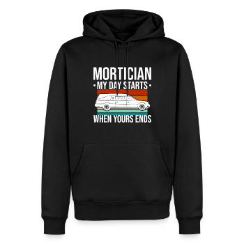 Leichenbestatter Bestattungsunternehmer Leichenhalle - Männer Premium Bio Hoodie - Schwarz - Vorne - Nico (187cm)