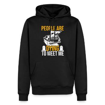 Leichenbestatter Bestattungsunternehmer Leichenhalle - Männer Premium Bio Hoodie - Schwarz - Vorne - Nico (187cm)