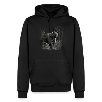 Bär Geschenk Tiere Braunbär Wald Wildtiere - Männer Premium Bio Hoodie - Schwarz - Vorne - Nico (187cm)