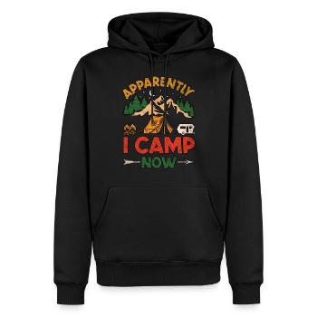 Apparently I Camp Now Camping - Men’s Premium Organic Hoodie - black - Front - Nico (187cm)