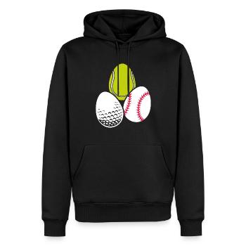 Sport Osterei Tennis Sportlich Baseball Spiel - Männer Premium Bio Hoodie - Schwarz - Vorne - Nico (187cm)