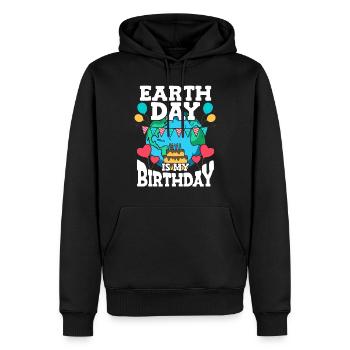 Le Jour de la Terre est ma fête d’anniversaire - Sweat à capuche Premium bio Homme - noir - Devant - Nico (187cm)