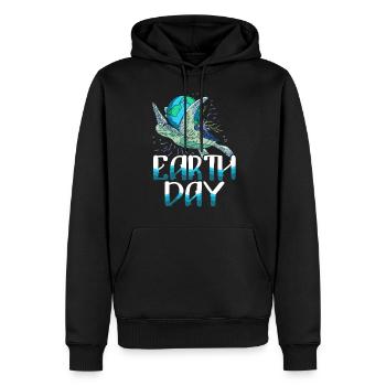 Tag Der Erde Mutter Natur Meeresschildkröte - Männer Premium Bio Hoodie - Schwarz - Vorne - Nico (187cm)