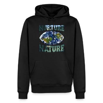Nurture Nature Promoting Environmental Awareness - Men’s Premium Organic Hoodie - black - Front - Nico (187cm)