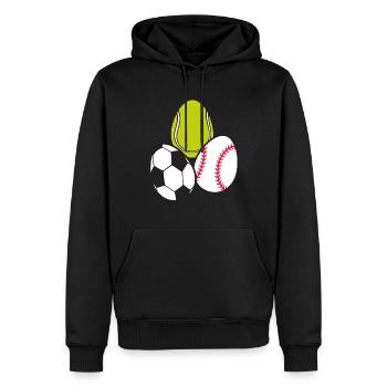 Tennis Raquette Sports Football Baseball Easter Eggs - Sweat à capuche Premium bio Homme - noir - Devant - Nico (187cm)