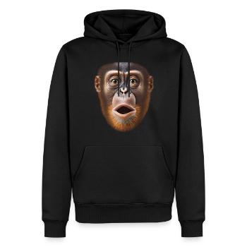 Funny Monkey T-Shirt - Men’s Premium Organic Hoodie - black - Front - Nico (187cm)