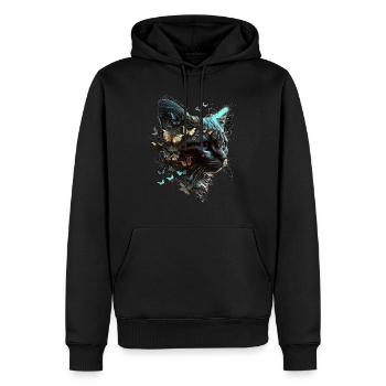 Cat Motif Gift Idea Cat Fun Art Animal - Men’s Premium Organic Hoodie - black - Front - Nico (187cm)