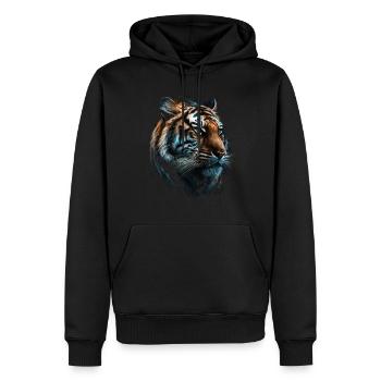 Tiger Kunst Geschenk Geburtstagsgeschenk Tiere - Männer Premium Bio Hoodie - Schwarz - Vorne - Nico (187cm)