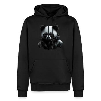 Panda Kunst Tierliebhaber Pandabär Bär Motiv - Männer Premium Bio Hoodie - Schwarz - Vorne - Nico (187cm)