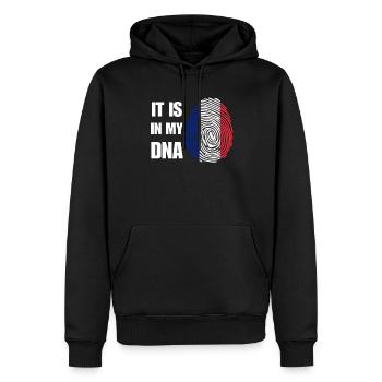 Frankreich liegt in meiner DNA - Männer Premium Bio Hoodie - Schwarz - Vorne - Nico (187cm)