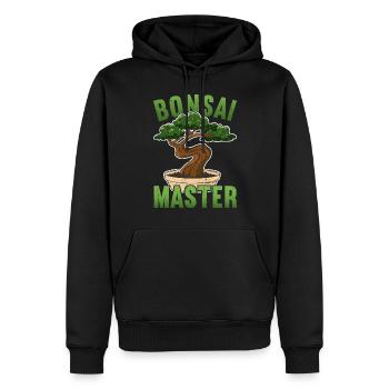 Bonsai-Baum - Männer Premium Bio Hoodie - Schwarz - Vorne - Nico (187cm)
