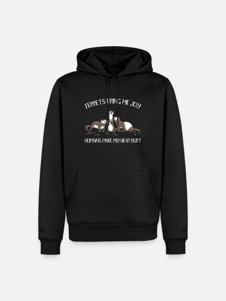 Tier Frettchenflüsterer Wildtier - Männer Premium Bio Hoodie - Schwarz