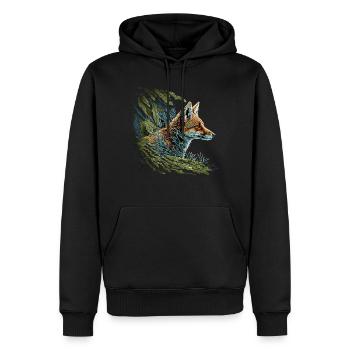 Fuchs Tierliebhaber Tierisch Tier Geschenkidee - Männer Premium Bio Hoodie - Schwarz - Vorne - Nico (187cm)