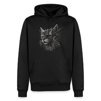 Katze Geschenkidee Katzen Motiv Katzenhalter - Männer Premium Bio Hoodie - Schwarz - Vorne - Nico (187cm)