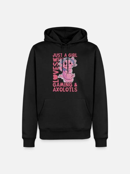Axolotl - Männer Premium Bio Hoodie - Schwarz